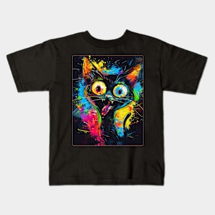 Funny Cat Painting Art Kids T-Shirt